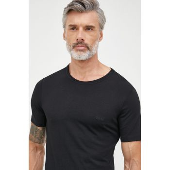 BOSS tricou din bumbac (3-pack) culoarea negru, neted