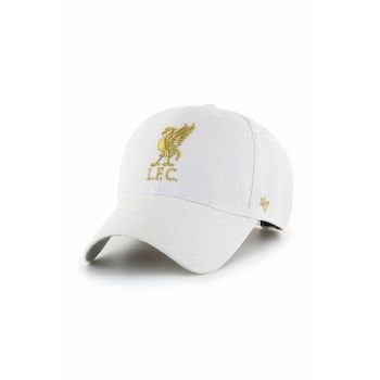 47brand șapcă Epl Liverpool culoarea alb, cu imprimeu