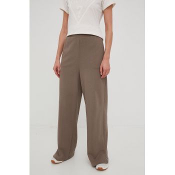 Reebok Classic pantaloni de trening din bumbac femei, culoarea gri, neted de firma original