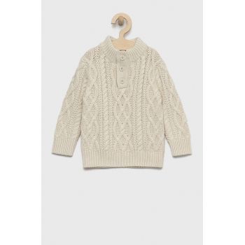 GAP pulover pentru copii din amestec de lana culoarea bej, călduros