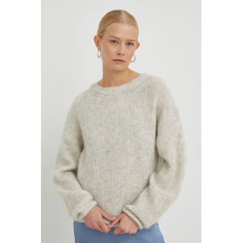 American Vintage pulover din amestec de lana femei, culoarea bej, călduros