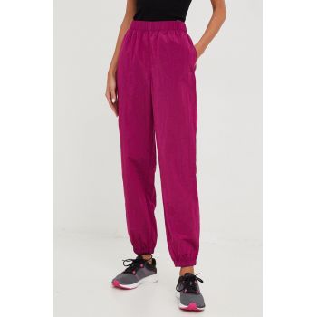 GAP pantaloni de trening femei, culoarea violet, neted de firma original