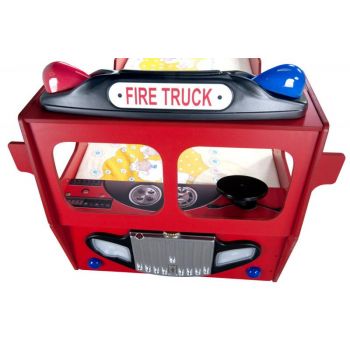 Patut tineret MDF Plastiko Fire Truck single rosu 190x90