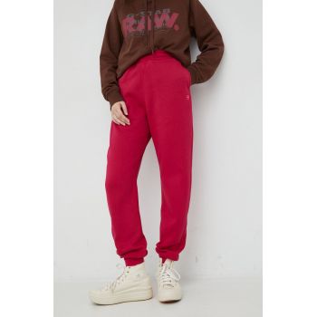 G-Star Raw pantaloni de trening femei, culoarea roz, neted