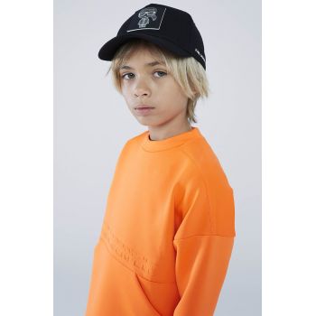 Karl Lagerfeld bluza copii culoarea portocaliu, neted