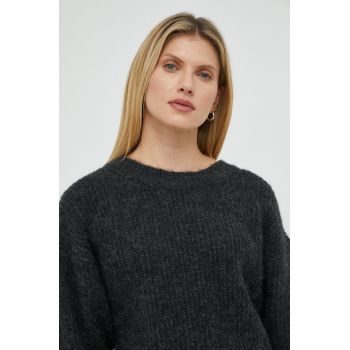 American Vintage pulover din amestec de lana femei, culoarea gri, călduros
