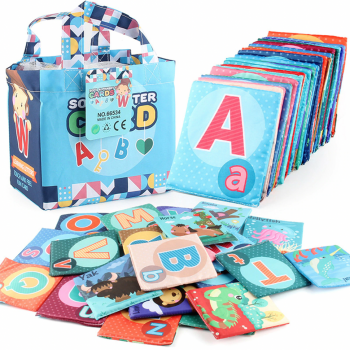 Jucarie educativa si sezoriala, Set 26 carduri moi cu literele alfabetului