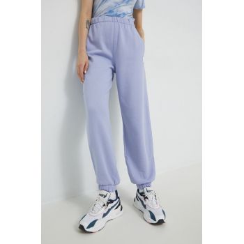 Hollister Co. pantaloni de trening femei, culoarea violet, neted ieftin