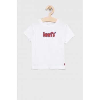 Levi's tricou de bumbac pentru copii culoarea alb, cu imprimeu