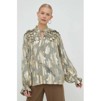 Bruuns Bazaar bluza Hollyhock Betty femei, culoarea auriu, modelator