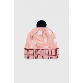 Femi Stories caciula din amestec de lana Sweetie culoarea roz, din tricot gros