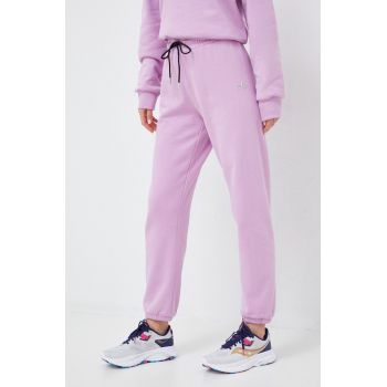 Dkny pantaloni de trening femei, culoarea violet, neted