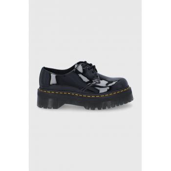 Dr. Martens pantofi de piele 1461 Quad culoarea negru 26647001-Black.Pate de firma originali