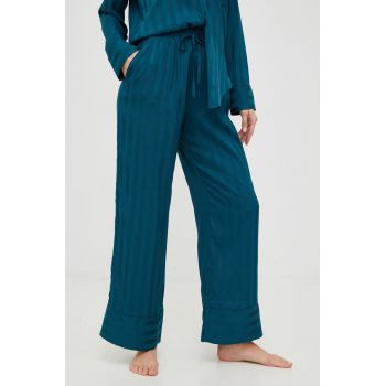 Abercrombie & Fitch pantaloni de pijama femei, culoarea verde de firma originale