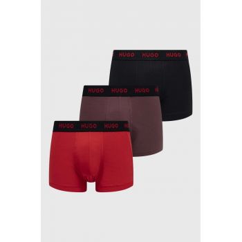 HUGO boxeri (3-pack) bărbați, culoarea roșu 50469766