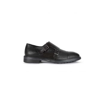 Geox pantofi de piele U AURELIO E barbati, culoarea negru, U26F7E-000TU-C9999 de firma originali
