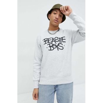 Champion bluza Champion x Beastie Boys barbati, culoarea gri, cu imprimeu de firma original