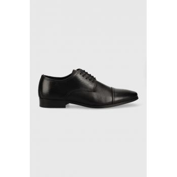 Aldo pantofi de piele Cuciroflex barbati, culoarea negru de firma originali