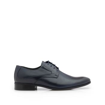 Pantofi barbati eleganti Derby din piele naturala, Leofex- 690 blue box de firma original