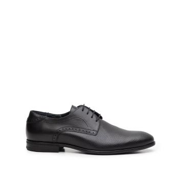 Pantofi eleganti barbati din piele naturala,Leofex - 887 negru box de firma original