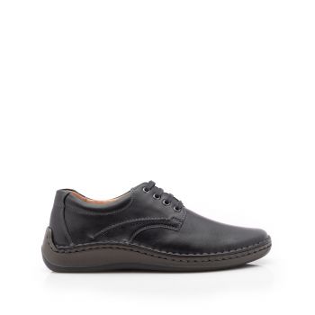Pantofi casual barbati din piele naturala,Leofex - 918 Negru Box ieftin