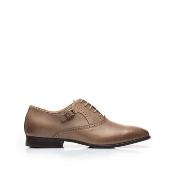 Pantofi eleganti barbati din piele naturala,Leofex - 824 Taupe Box de firma original