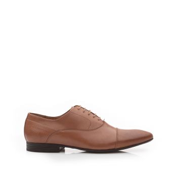 Pantofi eleganti barbati din piele naturala, Leofex - 834 Cognac 1 deshis box la reducere