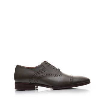 Pantofi eleganti barbati, Oxford din piele naturala, Leofex- 748 Verde Box de firma original