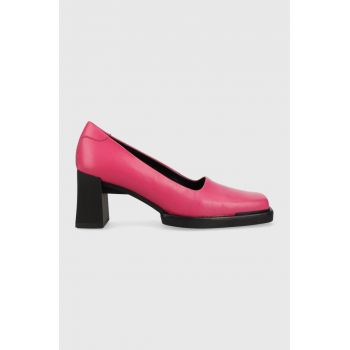 Vagabond Shoemakers pantofi de piele EDWINA culoarea roz, cu toc drept, 5310.101.46 de firma originali
