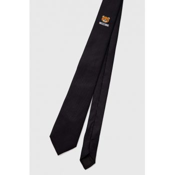 Moschino cravata de matase culoarea negru ieftina