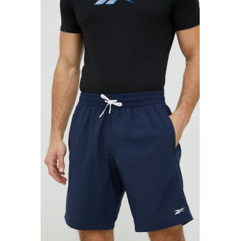 Reebok pantaloni scurți de antrenament Workout Ready barbati, culoarea albastru marin