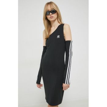 Adidas Originals rochie culoarea negru, mini, mulata ieftina