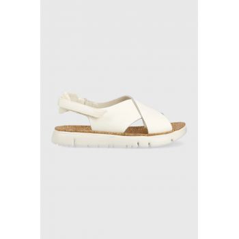 Camper sandale de piele Oruga Sandal femei, culoarea alb, K200157.046