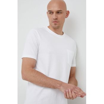 United Colors of Benetton tricou din bumbac culoarea alb, neted