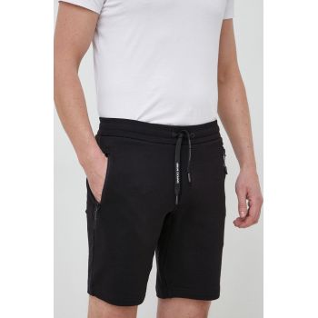 Armani Exchange pantaloni scurti din bumbac barbati, culoarea negru