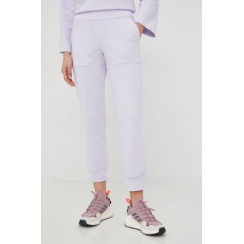 Columbia pantaloni de trening femei, culoarea violet, neted