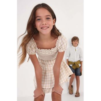 Mayoral bluza de bumbac pentru copii culoarea bej, modelator