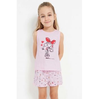 Mayoral pijamale de bumbac pentru copii culoarea roz, cu imprimeu