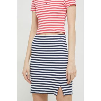 Tommy Jeans fusta culoarea albastru marin, mini, creion