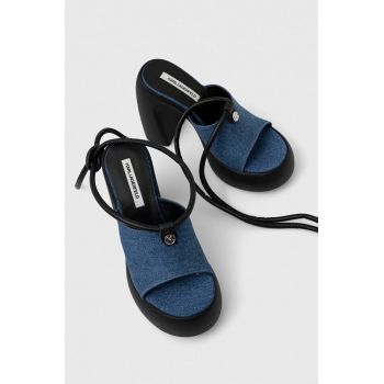 Karl Lagerfeld sandale ASTRAGON HI culoarea albastru marin, KL33726