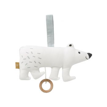 Jucarie muzicala din bumbac organic Polar Bear