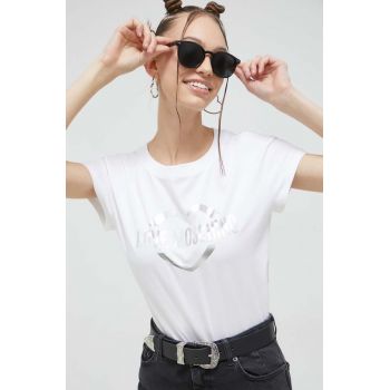 Love Moschino tricou femei, culoarea alb