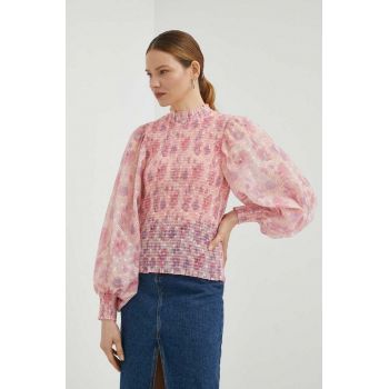 Bruuns Bazaar bluza femei, culoarea roz, modelator
