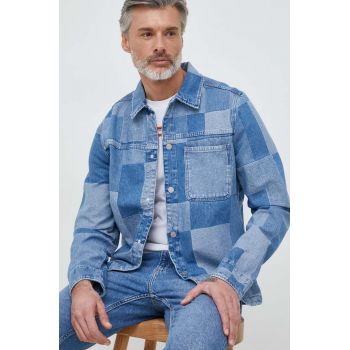 Pepe Jeans camasa jeans Denton barbati, cu guler clasic, regular de firma originala
