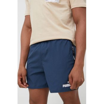 Puma pantaloni scurți de antrenament ESS+ Tape bărbați, culoarea bleumarin 907658