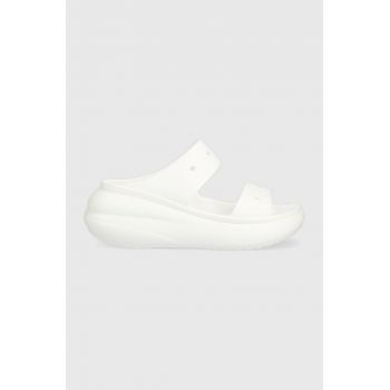 Crocs papuci CLASSIC CRUSH SANDAL femei, culoarea alb, cu platforma, 207670 207670.100-100