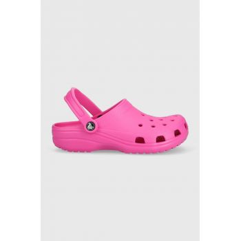 Crocs papuci Classic femei, culoarea roz 10001