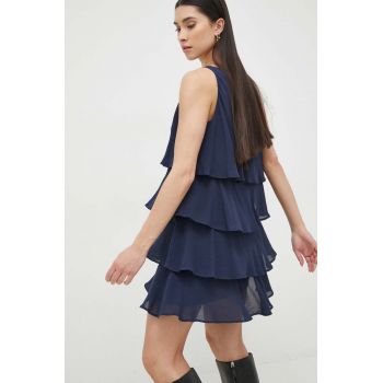 Armani Exchange rochie culoarea albastru marin, mini, oversize