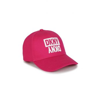 Dkny șapcă din bumbac pentru copii culoarea roz, cu imprimeu