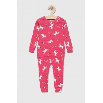 GAP pijamale de bumbac pentru copii culoarea roz, modelator